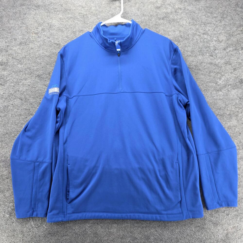 Nike Sweatshirt Mens L Blue Pullover 1/4 Zip Pockets Therma-Fit Golf Embroidered